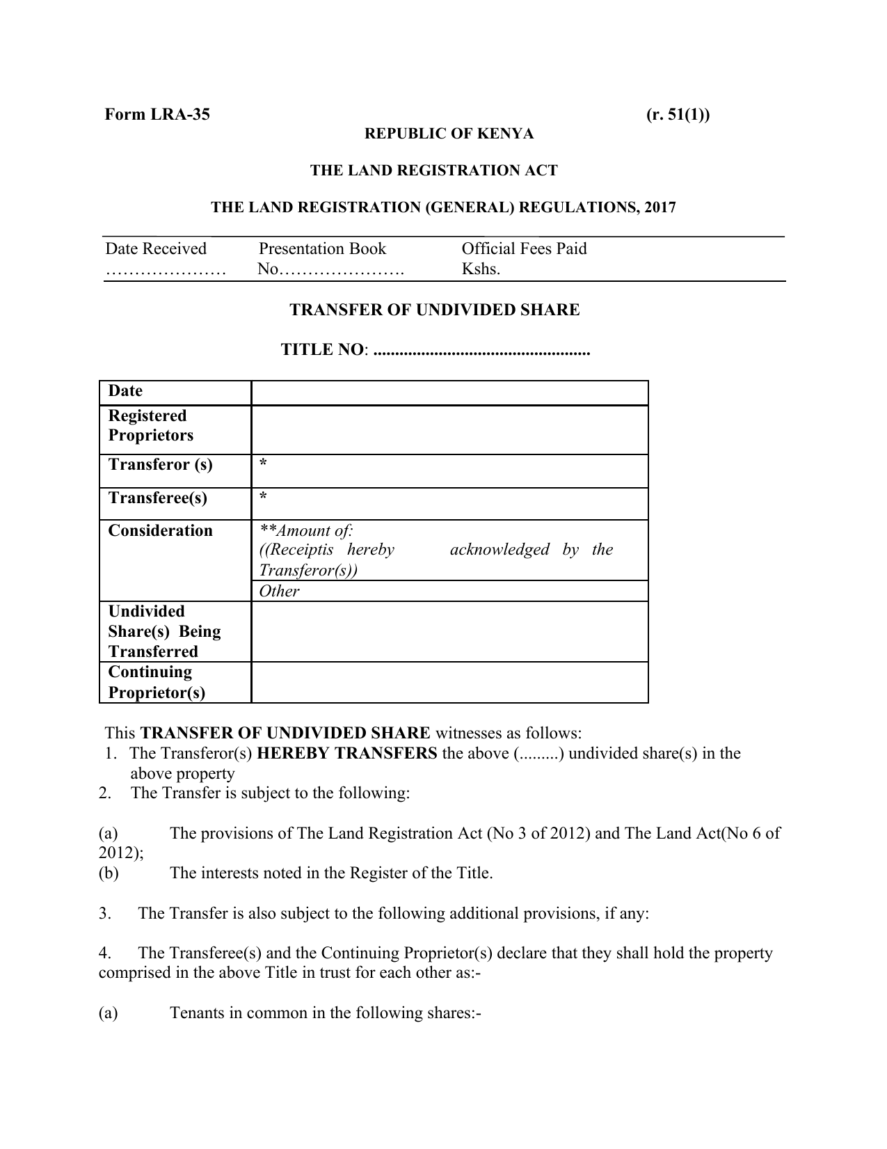 Download Transfer Of Undivided Share (forms Lra 9 And 35) - SheriaHub ...