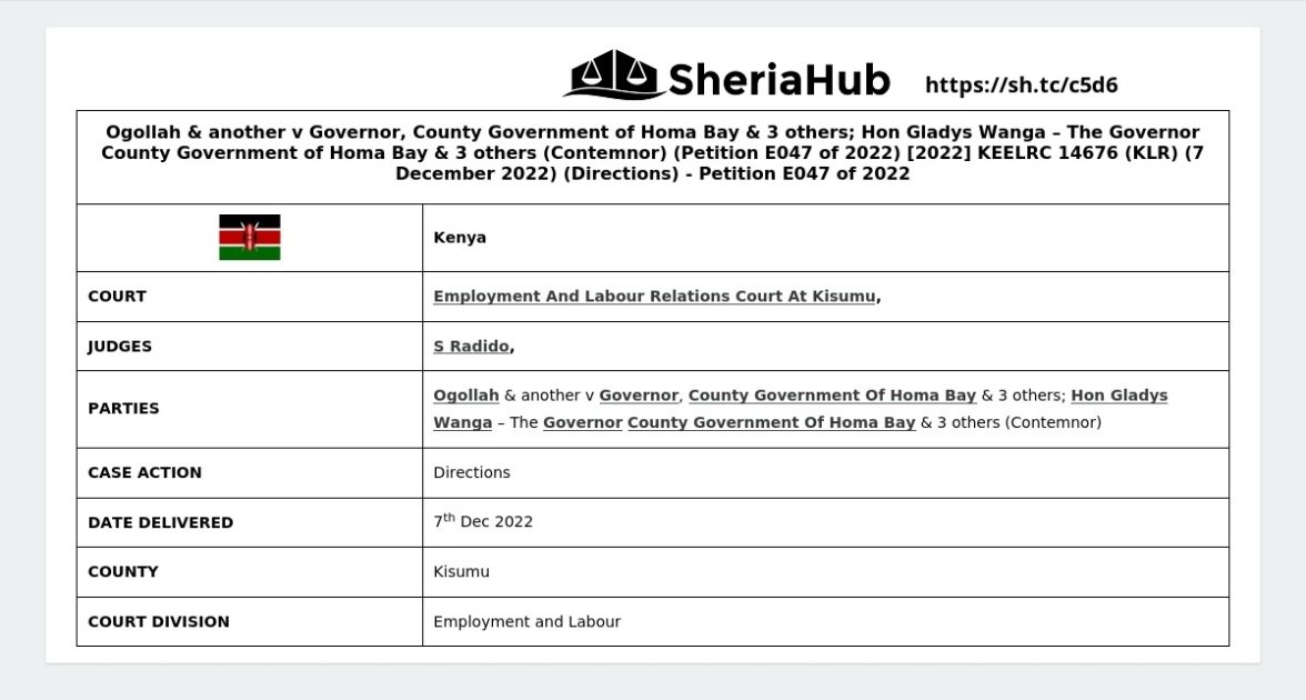 Ogollah & Another V Governor, County Government Of Homa Bay & 3 Others ...